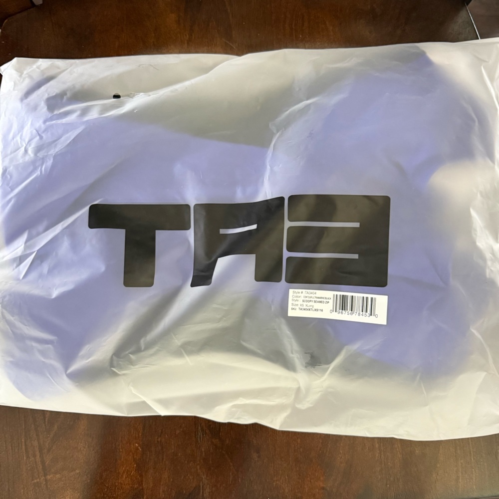 TA3 Scoopy Seamed Zip Sculpting One Piece NWT XS XLong Contour Blue Black - Picture 5 of 8